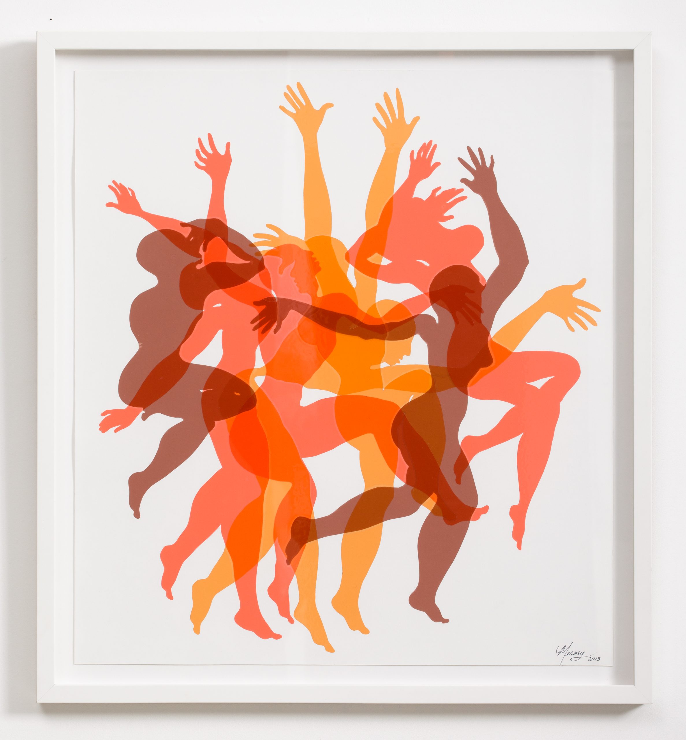 Pamela Merory Dernham - Surfaces And Depths #12 Orange and brown theater lighting gels, double-stick adhesive on paper,