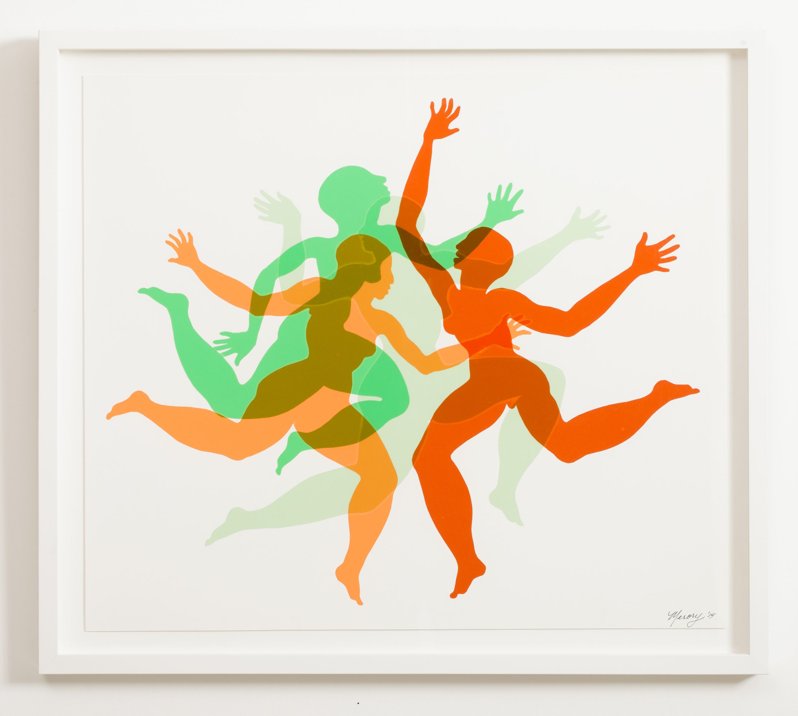 Orange and green theater lighting gels, double-stick adhesive on paper