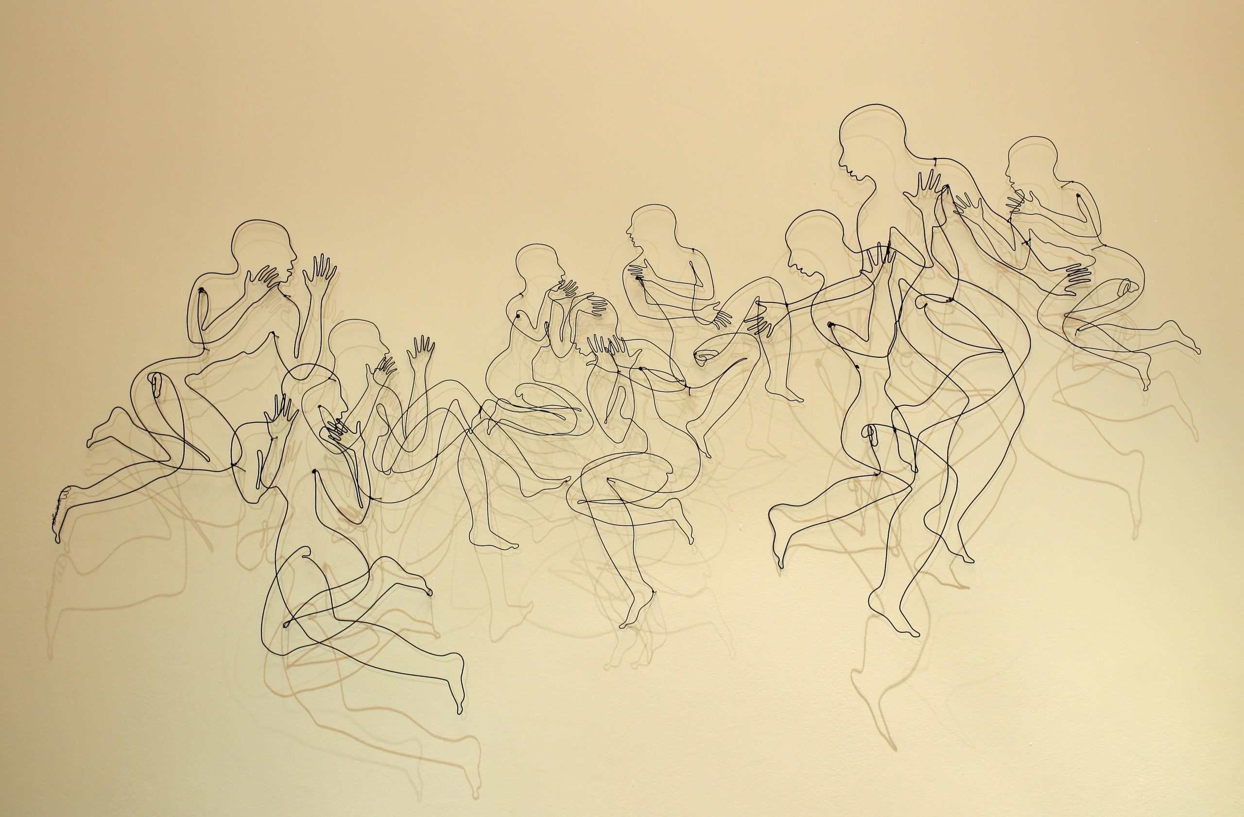 Pamela Merory Dernham - Musings 2005. Painted steel wire, 29” H x 54” W x 5” D. Private collection.