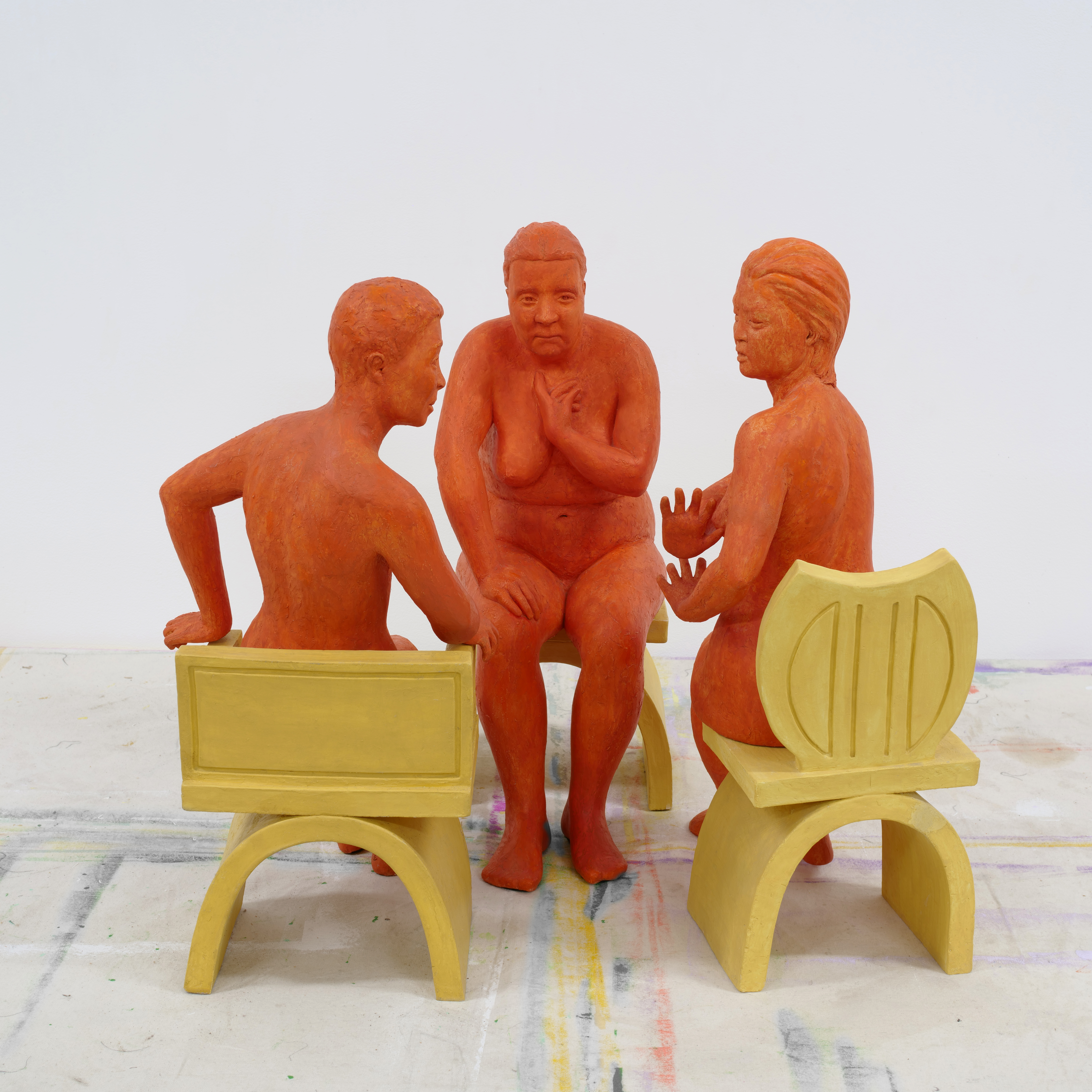 “The College #8”, 1995-1998.  Painted Clay, 20” high x variable length and width.