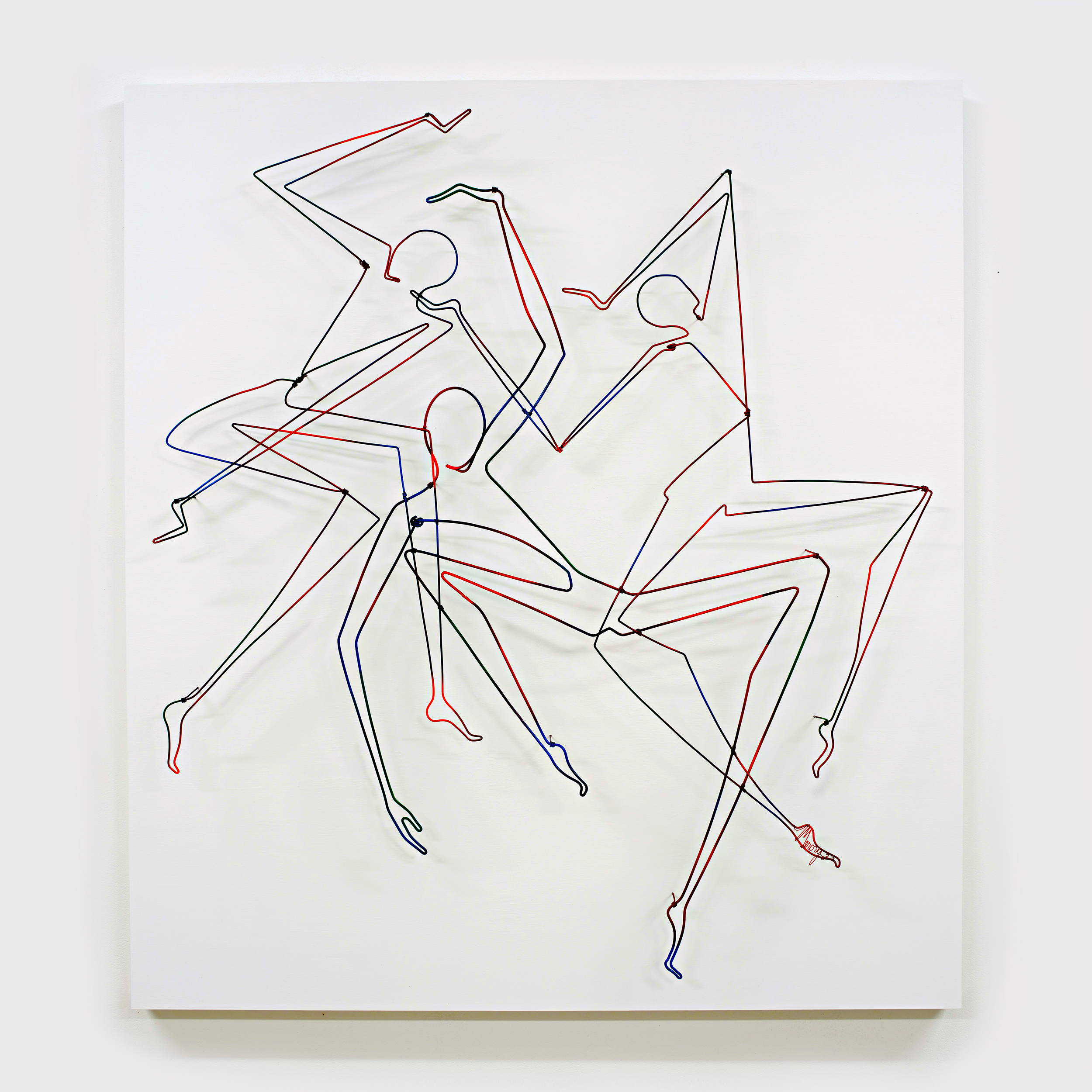 PamelaMeroryDernham-Hide and Seek-III "Hide and Seek III: Hiding in Plain Site", 2026. Painted steel wire on wood panel, 40" H x 36" w x 4” D.